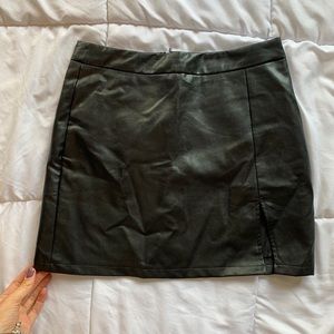 SHEIN Black Leather Mini Skirt Size Small.